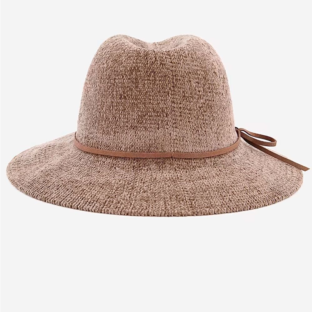 BOHO CHIC A NEW DAY  WOMENS CHENILLE FEDORA PANAMA HAT TAN - Picture 10 of 10